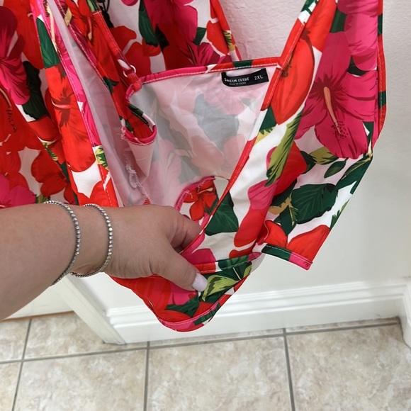 NEW Tropical Print Two Piece Crop Top & Skirt Set - Picture 7 of 15